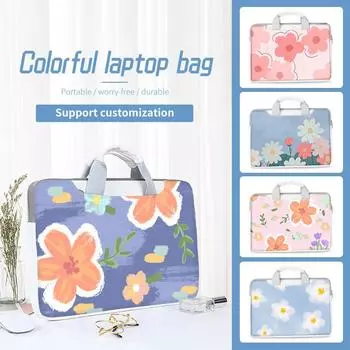 Сумка для ноутбука с цветочным принтом разных размеров 13, 14, 15, 16, 17 дюймов, многоцелевая сумка через плечо для Macbook/HP/Lenovo/Acer/Asus 13-13.3inch