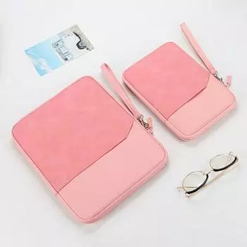 Сумка для ноутбука с несколькими карманами, большой вместимостью, ударопрочная, устойчивая к царапинам, защитная, портативная M розовый