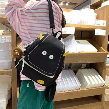 Сумка для ноутбука с рисунком дьявола, рюкзак большой емкости для школьников, корейский рюкзак для девочек, рюкзак для улицы жёлтый