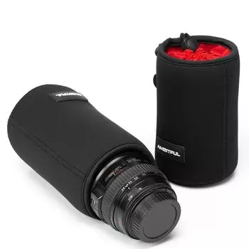 Сумка для объектива камеры AMBITFUL Подходит для объективов зеркальных камер 17 см/6,69 дюйма (Кэнон, Никон, Пентакс, Сони, Тамрон, Сигма, Панасоник, Фуджи) (17 см/6,69 дюйма)