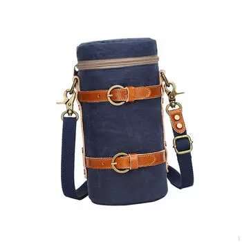 Сумка для объектива камеры, рюкзак, многофункциональный цилиндрический противоударный износостойкий водонепроницаемый чехол Blue