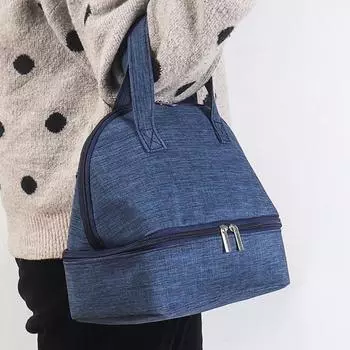 Сумка для обеда, герметичная изолированная сумка-тоут Bento, компактная прочная изолированная сумка-бокс для обеда для офиса, путешествий, пикника чёрный