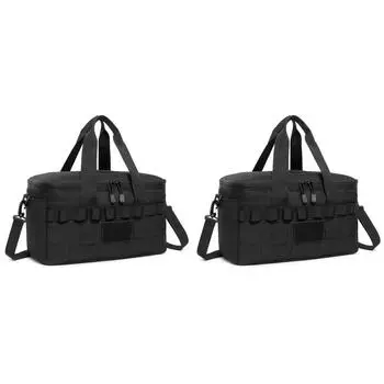 Сумка для обеда на открытом воздухе, термосумка-холодильник для кемпинга и пикника (черный)