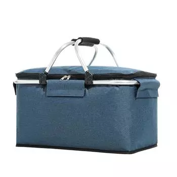 Сумка для обеда, сумка для пикника, коробка-холодильник для кемпинга, коробка для бенто, очень большая изолированная сумка-холодильник, сумка-холодильник 1333 темно-синий