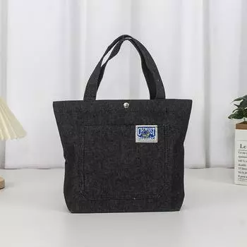 Сумка для обеда, сумка из стираного денима, сумка для пикника, женская холщовая сумка для отдыха на природе, женская повседневная дорожная сумка большой вместимости