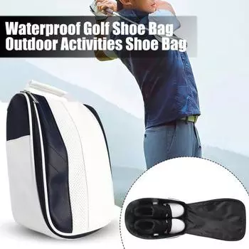 Сумка для обуви для гольфа, водонепроницаемая сумка-переноска для обуви на молнии, искусственная кожа, для спорта на открытом воздухе, путешествий
