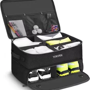 Сумка для обуви для гольфа, воздухопроницаемая и пыленепроницаемая, спортивная сумка на открытом воздухе, для хранения одежды, переносная сумка для хранения обуви чёрный