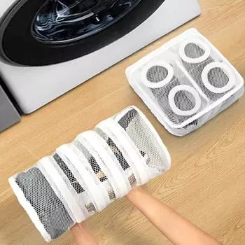 Сумка для обуви для стиральной машины, бытовая, ленивая, антидеформационная, чехол для обуви, сетчатый мешок, сумка для ухода, которую можно повесить, сумка для сушки обуви, сумка для ухода за обувью Bagged