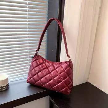 Сумка для одежды из текстурированного хлопка 2024 года, зимняя новая сумка-мессенджер с ромбом из губки, нишевая ретро-сумка для женщин чёрный