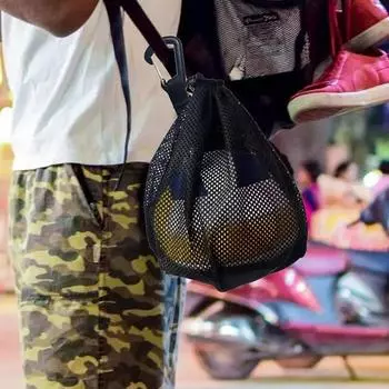 Сумка для одного мяча, сетчатая сумка для транспортировки одной сумки для волейбола, баскетбола, футбола, волейбола, сетчатая сумка для мяча, сумка с зажимом