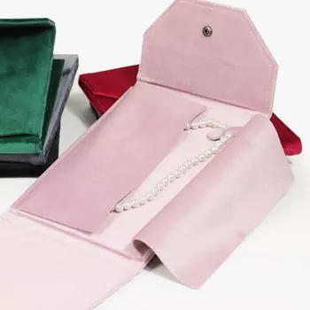 Сумка для ожерелья из бархата и жемчуга, модный чехол для цепочки свитера, сумка для хранения цепочки, креативная шкатулка для упаковки ювелирных изделий серый