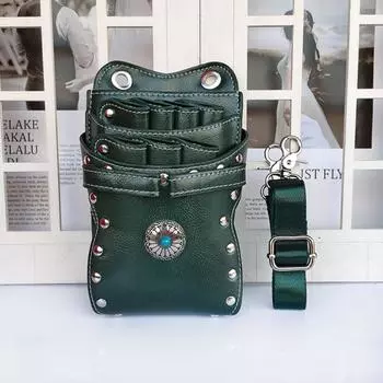 Сумка для парикмахерских ножниц из искусственной кожи с ремнем на талию и плечо, сумка-держатель, сумки для хранения ножниц, парикмахерская