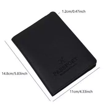 Сумка для паспорта, держатель для паспорта, защитный чехол для паспорта, дорожная сумка для документов из искусственной кожи One Size чёрный
