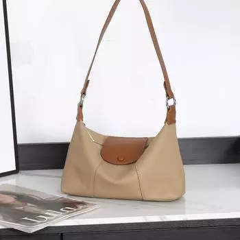 Сумка для пельменей из воловьей кожи Сумка подмышки Нишевая седельная сумка из натуральной кожи Сумка-облако Контрастная сумка в форме полумесяца Большая сумка через плечо на одно плечо 26x8x15.5cm бездна