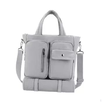 Сумка для пеленания младенца, большая вместимость, многоцелевая, портативная, с водонепроницаемой подкладкой, на одно плечо серый