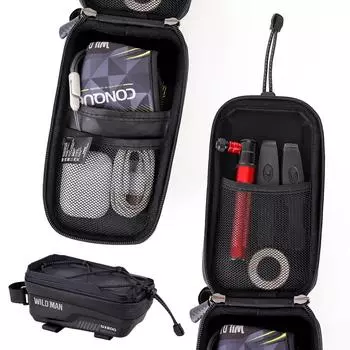 Сумка для передней рамы велосипеда 1 л с поддержкой сенсорного экрана для крепления телефона на велосипеде, светоотражающая сумка для верхней трубы велосипеда, аксессуары для шоссейных велосипедов