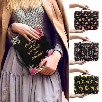 Сумка для переноски Библии с ручкой, застежкой-молнией, износостойкая, водонепроницаемая, портативная обложка для Библии с принтом