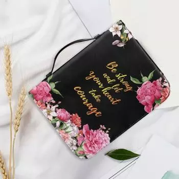 Сумка для переноски Библии Yousheng с ручкой, застежкой-молнией, износостойкая, водонепроницаемая, портативная, с принтом, защитный чехол для Библии XL D