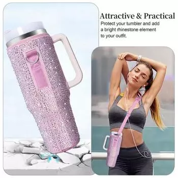 Сумка для переноски бутылки с водой, карманом для телефона, регулируемым ремешком, чехол для бутылки объемом 40 унций, держатель для карт для активного отдыха A фиолетовый