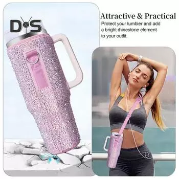 Сумка для переноски бутылки с водой, карманом для телефона, регулируемым ремешком, чехол для бутылки объемом 40 унций, держатель для карт для активного отдыха A синий