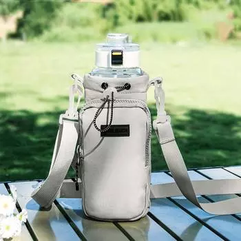 Сумка для переноски бутылки с водой на переднем кармане, сумка через плечо, сумка для бутылки с водой, стакан серый