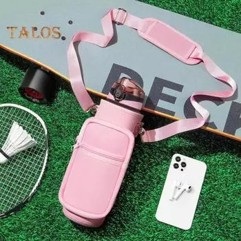 Сумка для переноски бутылки с водой с карманом для телефона, неопреновый держатель для бутылки с водой с регулируемым ремешком, сумка-слинг для фляги, сумка на шнурке для скалолазания синий/фиолетовый