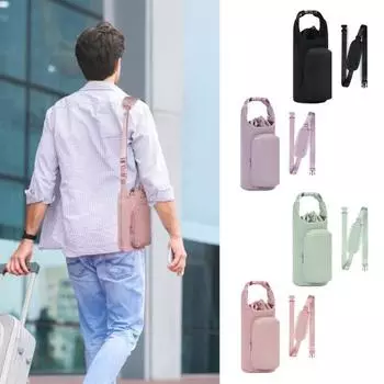 Сумка для переноски бутылок с водой и карманом для телефона, 32/40 унций, универсальная защитная сумка для бутылок с водой, сумка-слинг чёрный