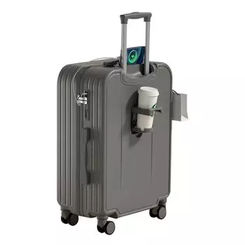 Сумка для переноски Carry с зарядкой через USB, сверхбольшая, с поворотом на 360 градусов, с двумя отделениями, оснащенная сертификатом TSA Business Grey [MULARDA], чемодан, дорожный чехол, порт,