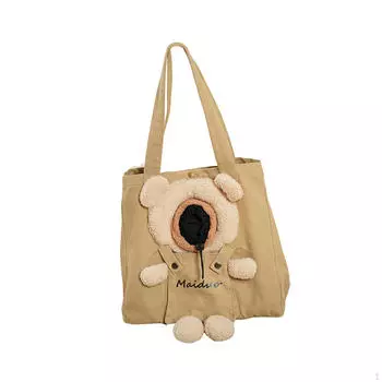 Сумка для переноски через плечо, сумка-переноска для кошек с широким и удобным ремнем, портативная переноска для щенка, хаки