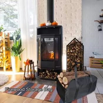 Сумка для переноски дров Yousheng с переносной ручкой, большая вместимость, прочная водонепроницаемая сумка из ткани Оксфорд для переноски дров на открытом воздухе армия зеленый