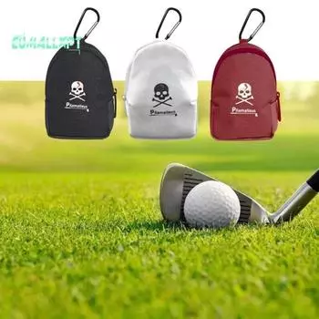Сумка для переноски мини-мяча для гольфа — портативная поясная сумка с крючком, держателем для футболки, многофункциональным хранилищем для 2 мячей для гольфа и аксессуаров белый