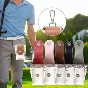 Сумка для переноски мяча для гольфа с магнитной застежкой, большая вместимость, пыленепроницаемая, устойчивая к царапинам, вращающаяся на 360 градусов сумка для хранения, держатель для футболки для гольфа красный