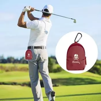Сумка для переноски мяча для гольфа с крючком Многофункциональная мини-поясная сумка Чехол для держателя футболки для гольфа Портативная сумка для хранения мячей для гольфа для хранения 2 мячей для гольфа белый