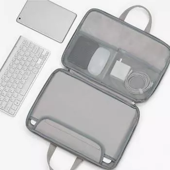 Сумка для переноски ноутбука Yousheng, большая вместимость, несколько отделений, водонепроницаемый дизайн, сетчатые сумки на молнии, сумка для ноутбука и планшета 15Inch мятный зеленый