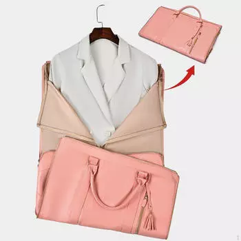 Сумка для переноски одежды для женщин Tote Lightweight Регулируемый ремень Duffle Pink
