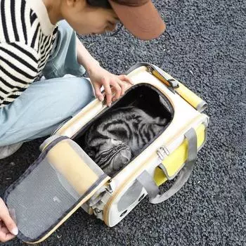 Сумка для переноски Pastel Pet Big Pocket Point, желтая, БЕСПЛАТНО (45 х ..., 1 шт., Корейский шампунь для домашних животных