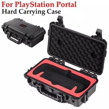 Сумка для переноски портативной игровой консоли с ручкой для PlayStation Portal Дорожный защитный чехол Жесткий чехол для переноски PS5 Portal чёрный