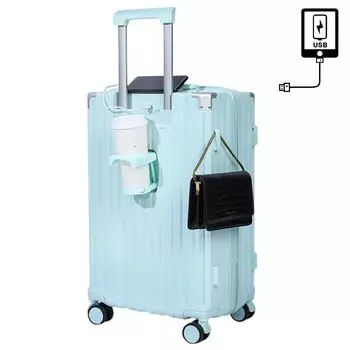 Сумка для переноски с USB-зарядкой, скрытая застежка-молния на 360 градусов, двойная дорожная молния для деловых поездок на ночь [DANCINGWOLVES] Чемодан, чехол, ручная кладь
