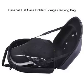 Сумка для переноски шляпы Большая вместимость с ручкой Застежка-молния Дизайн плечевого ремня Пыленепроницаемый чехол для бейсбольной кепки Держатель Сумка для хранения чёрный