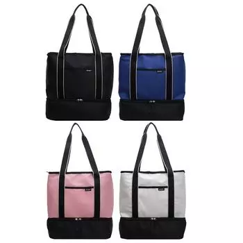 Сумка для пикника, большая вместимость, термоизоляционная сумка с сумкой-холодильником для женщин, для пляжа, бассейна, отпуска, путешествий розовый