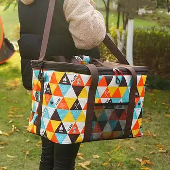 Сумка для пикника большой вместимости на открытом воздухе, расширяемая водонепроницаемая сумка для хранения, кемпинг, ящик для хранения для самостоятельного вождения, 50-60 л