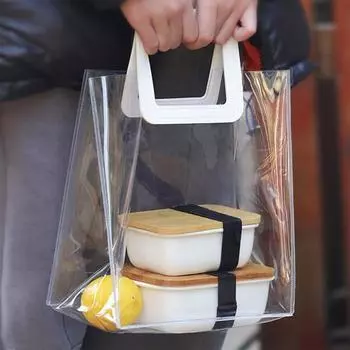 Сумка для пикника Прозрачная водонепроницаемая экологически чистая сумка для обеда для работы S белый