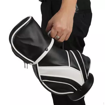 Сумка для пива для гольфа, переноска для напитков, удобный легкий портативный переносной носитель для хранения из ПУ чёрный