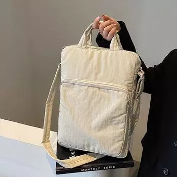 Сумка для планшета Простая нейлоновая тканевая сумка для поездок на работу Большая вместительная сумка через плечо чёрный