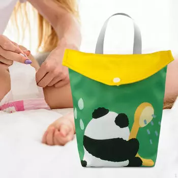 Сумка для подгузников из детской ткани, сумка для подгузников, портативная спортивная сумка, многоразовый водонепроницаемый органайзер для Panda 20x25cm