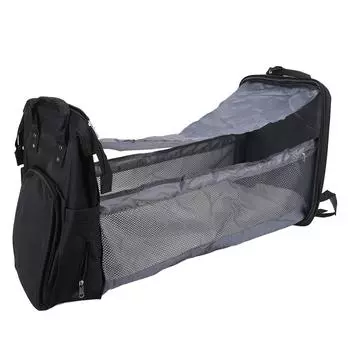 Сумка для подгузников, рюкзак, складной, с несколькими карманами, с изоляцией для молока, утолщенная ткань Оксфорд чёрный