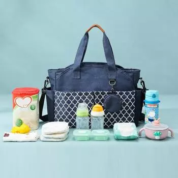 Сумка для подгузников с пеленальным столиком, вместительная, водонепроницаемая, многофункциональная, для малышей светло-серый