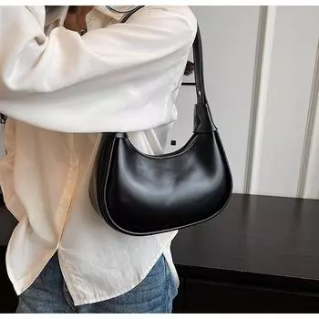 Сумка для подмышек для женщин, винтажная модная сумка из искусственной кожи, текстурированная универсальная женская сумка через плечо (20cm<Max Length<30cm)