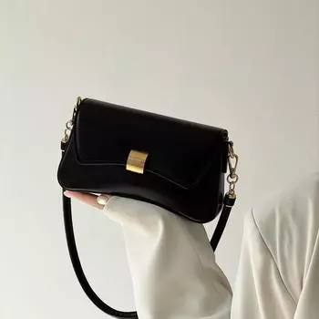 Сумка для подмышек, сумка через плечо, багет, модная женская сумка, роскошная женская сумка чёрный