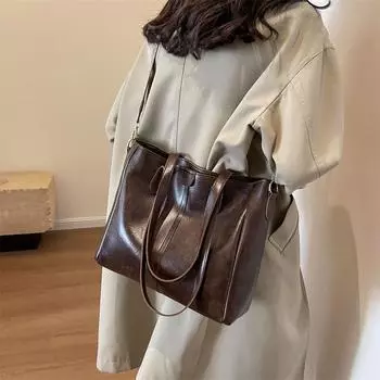 Сумка для подмышек, женская большая сумка, портативная сумка через плечо большой емкости чёрный